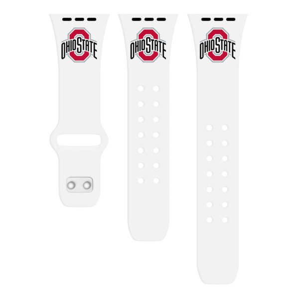 White Ohio State Buckeyes Logo Silicone Apple Watch Band White Ohio State Buckeyes Logo Silicone Apple Watch Band