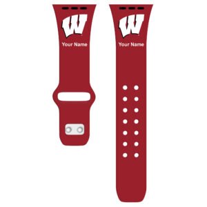 Wisconsin Badgers Personalized Silicone Apple Watch Band