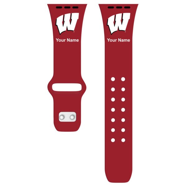 Wisconsin Badgers Personalized Silicone Apple Watch Band