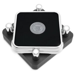 Wittenberg University Tigers Silver 2-Piece Square Coaster Set