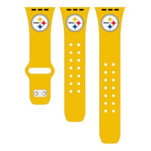 Yellow Pittsburgh Steelers Logo Silicone Apple Watch Band